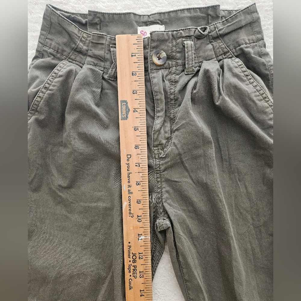 Olive Green Pleated Pants - Picture 5 of 8